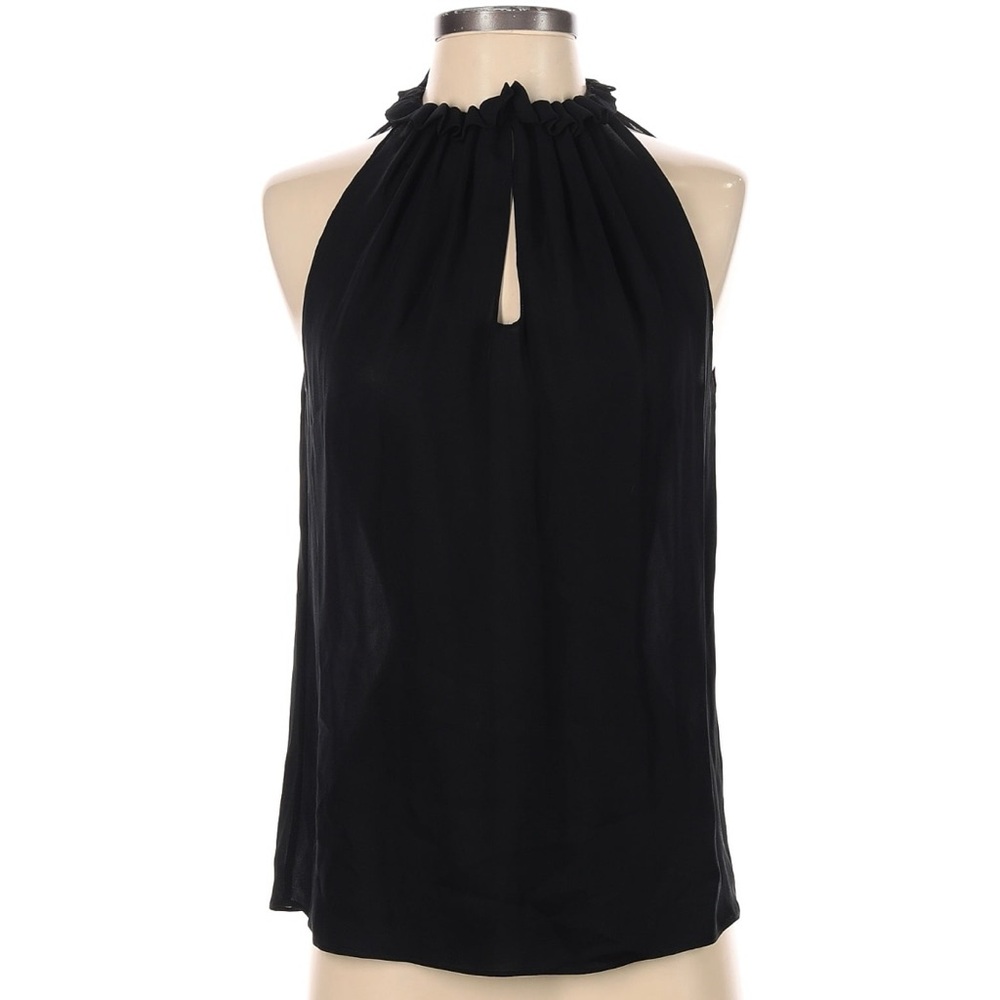 Ramy Brook Black Halter Neck Keyhole Shell Top